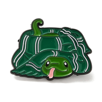 Enamel Pins, Alloy Brooches for Backpack Clothes, Snake, 23.5x30.5x1.5mm