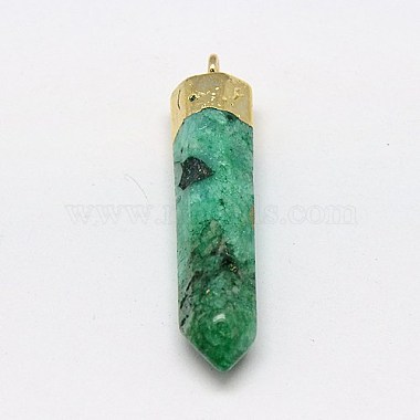 Natural Dyed Crystal Pencil Pointed Pendants(G-L044-05)-2