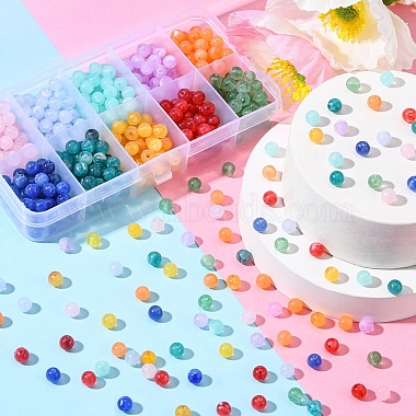 600Pcs 10 Colors Round Imitation Gemstone Acrylic Beads(OACR-YW0001-93)-5