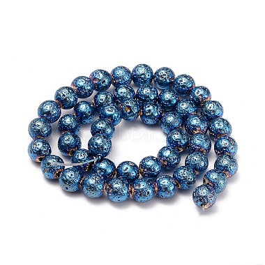 Electroplated Natural Lava Rock Beads Strands(X-G-I260-11A)-1
