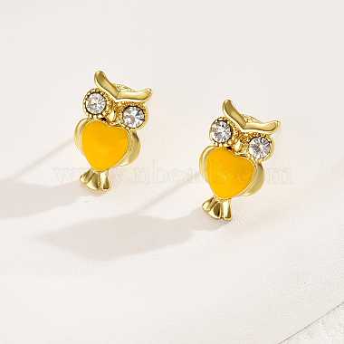 Owl Brass Stud Earrings(LV9587)-2