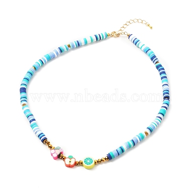 Fruits & Disc Handmade Polymer Clay Beaded Necklace for Teen Girl Women(NJEW-JN03734)-2