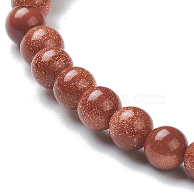 Goldstone synthétique bracelets en perles extensibles(BJEW-A117-A-15)-3