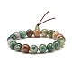 Natural Indian Agate Round Beads Stretch Bracelet(BJEW-JB07235-03)-1
