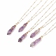 Double Pointed Natural Amethyst Pendant Necklace(NJEW-JN03720-02)-2