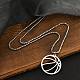 201 Stainless Steel Laser Cut Basketball Pendant Box Chain Necklaces for Women Men(NJEW-Q004-04P)-2