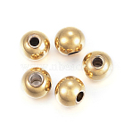 304 Stainless Steel Spacer Beads, Rondelle, Real 18K Gold Plated, 6x5mm, Hole: 2mm(STAS-H352-B-02G)
