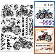 PVC Stamps, for DIY Scrapbooking, Photo Album Decorative, Cards Making, Stamp Sheets, Film Frame, Motorbike, 21x14.8x0.3cm(DIY-WH0371-0103)