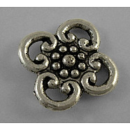 Tibetan Style Alloy Pendants, Lead Free & Cadmium Free & Nickel Free, Antique Silver, about 13.2mm wide, 13.2mm long, 1.5mm thick, hole: 3.5mm(X-LF0080Y-NF)
