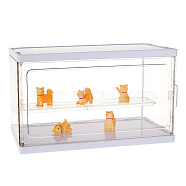 2-Tier Assemble Acrylic Minifigures Display Case, Dustproof Dolls Display Box for Model Toy Action Figure, Clear, Finish Product: 27x14x16cm(ODIS-WH0038-13)