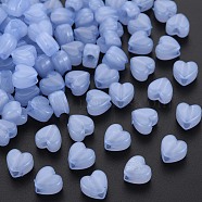 Imitation Jelly Acrylic Beads, Heart, Medium Slate Blue, 8x8.5x5.5mm, Hole: 2.5mm, about 2030pcs/500g(MACR-S373-95-EA01)