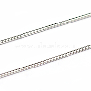 304 Stainless Steel Round Snake Chains, Soldered, Stainless Steel Color, 0.9mm(CHS-L001-163-0.9mm)