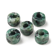 Natural Sesame Jasper/Kiwi Jasper Imitation African Turquoise Beads, Dyed, Column, 8x5.5~6mm, Hole: 3~3.2mm(G-G0003-A04)