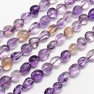 Natural Ametrine Bead Strands, Nuggets, 3~14x3~14mm, Hole: 1mm; about 15.35inches(G-L459-10)