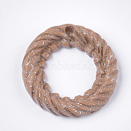 Resin Pendants, Imitation Woven Rattan Pattern, Ring, Camel, 24x4mm, Hole: 1.6mm(RESI-S364-36J)