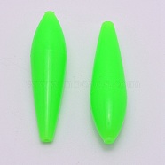 ABS Fishing Rig Floats, Fishing Accessories, for Freshwater Saltwater Fishing, Lime, 55x14.5mm, Hole: 1.5mm(FIND-WH0066-56A-02)
