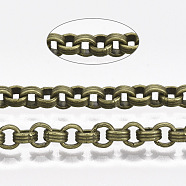 Iron Groove Link Rolo Chains, Unwelded, with Spool, Antique Bronze, 4.2x1.6mm, about 82.02 Feet(25m)/roll(CH-S125-010A-AB)