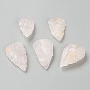 Rough Raw Natural Rose Quartz Beads, No Hole/Undrilled, Hammered Teardrop, 22~31x15~20.5x6.8~11.5mm(G-H254-41)