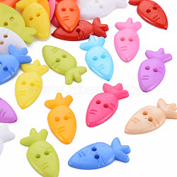 2-Hole Plastic Buttons, Carrot, Mixed Color, 24.5x11.5x2.5mm, Hole: 1.8mm(BUTT-N018-002)