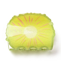 Lemon Pattern Acrylic Claw Hair Clips, Hair Accessories for Girls, Yellow, 39x49x35mm(PHAR-G004-01)