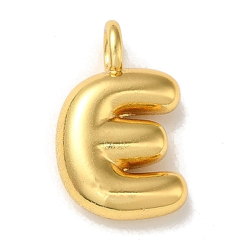 Brass Pendants, Real 18K Gold Plated, Letter E, 19x12x5.5mm, Hole: 3.3mm