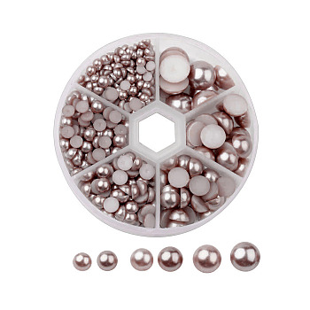 1Box ABS Plastic Imitation Pearl Dome Cabochons, Half Round, Tan, 4~12x2~6mm, about 690pcs/box