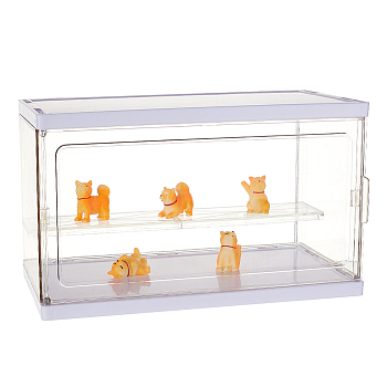 2-Tier Assemble Acrylic Minifigures Display Case, Dustproof Dolls Display Box for Model Toy Action Figure, Clear, Finish Product: 27x14x16cm