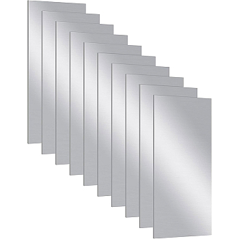 Aluminium Plates, Rectangle, Silver, 10.25x5.08x0.15cm