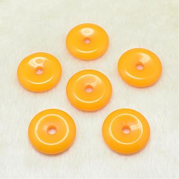 Resin Pendants, Donut/Pi Disc, Gold, Donut Width: 16.5mm, 40x8.5mm, Hole: 7mm