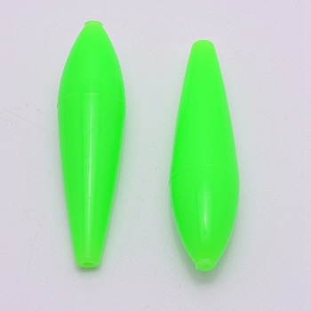 ABS Fishing Rig Floats, Fishing Accessories, for Freshwater Saltwater Fishing, Lime, 55x14.5mm, Hole: 1.5mm