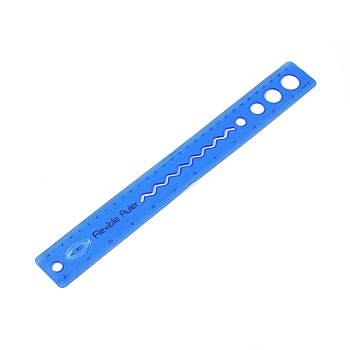 Plastic Flexible Ruler, Straight Ruler, for Office School Home Supplies, Dodger Blue, 317.5x38.5x2mm