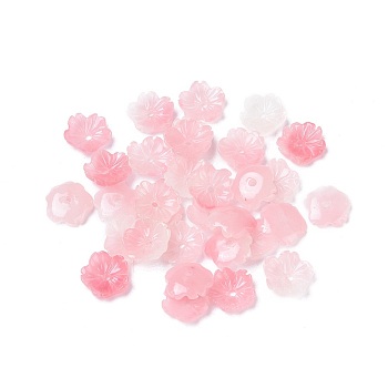 Shell Powder Beads, Flower, Pink, 10x2.5mm, Hole: 1.2mm