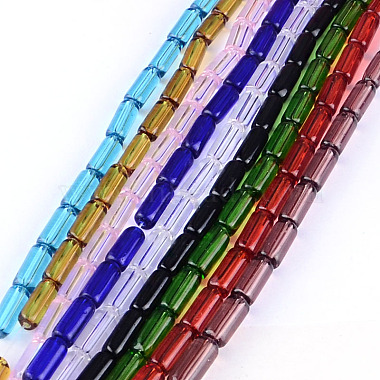 15mm Mixed Color Tube Glass Beads