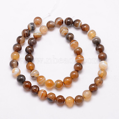 Natural Striped Agate/Banded Agate Bead Strands(G-K166-13-8mm-02)-2