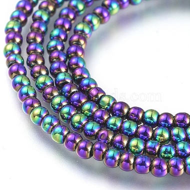 Chapelets de perles en verre galvanoplastique(X-EGLA-I013-2mm-FP08)-3