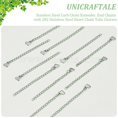 30Pcs 304 Stainless Steel Curb Chain Extender(STAS-UN0053-92)-5