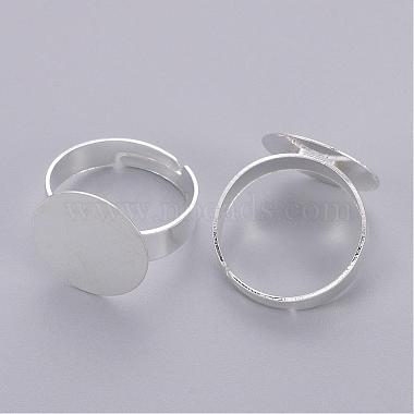 Adjustable Iron Silver Color Plated Pad Ring Base Findings(X-IFIN-C046-S)-2