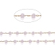 Латунные граненые стеклянные цепочки ручной работы из бисера(CHC-F012-03A)-2