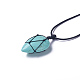 Synthetic Turquoise Beaded Pendant Necklaces(NJEW-G324-B01)-2