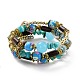 Boho Multi-strand Irregular Synthetic Turquoise Beads Wrap Bracelet(BJEW-G635-02B)-3