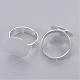 Adjustable Iron Silver Color Plated Pad Ring Base Findings(X-IFIN-C046-S)-2