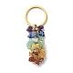 Porte-clés en perles de pierre précieuse naturelle sur le thème du chakra(KEYC-JKC00416-01)-1