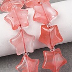 Cherry Quartz Glass Beads Strands, Star, with Seed Beads, 15~15.5x16~16.5x6.5~7mm, Hole: 1.4mm, about 25pcs/strand, 15.75''~16.14''(40~41cm)(G-K359-E16)