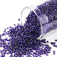 TOHO Round Seed Beads, Japanese Seed Beads, (28D) Dark Cobalt, 15/0, 1.5mm, Hole: 0.7mm, about 3000pcs/10g(X-SEED-TR15-0028D)