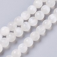 Natural Selenite Beads Strands, Round, 6mm, Hole: 0.8mm, about 68pcs/strand, 15.94 inch(40.5cm)(G-I203-C-6mm)