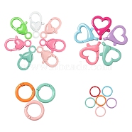 DIY Keychain Making Kit, Including Spray Painted Iron Linking Rings, Spray Painted Eco-Friendly Alloy Lobster Claw Clasps & Spring Gate Rings, for DIY Jewelry Making, Mixed Color, Spring Gate Rings: 5pcs/box(FIND-LS0001-46)