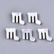 Natural White Shell Beads, Mother of Pearl Shell Beads, Top Drilled Beads, Constellation/Zodiac Sign, Scorpio, 11x10x2.5mm, Hole: 0.8mm(X-SSHEL-ZX004-02B)