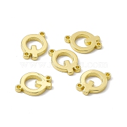 Rack Plating Brass Connector Charms, Real 18K Gold Plated, Long-Lasting Plated, Cadmium Free & Nickel Free & Lead Free, Letter Links, Letter.Q, 13x9x1.5mm, Hole: 1mm(KK-C007-38G-Q)