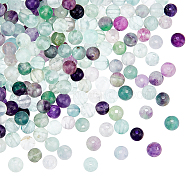 200Pcs Natural Fluorite Beads Strands, Round, 4mm, Hole: 0.6mm(G-OC0002-69A)
