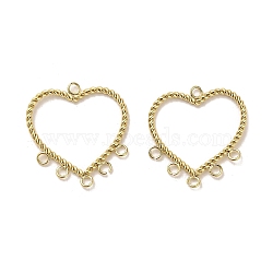 304 Stainless Steel Chandelier Component Heart Links, Real 14K Gold Plated, 19x18.5x1mm, Hole: 1.4mm and 1.5mm(STAS-L022-140G)